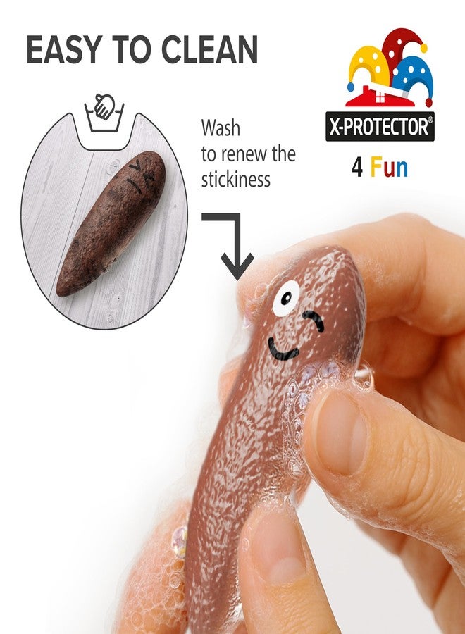 X-Protector Rubber Poop Slingshot - 12 PCS Pack Flying Fake Shot Finger Slingshot Toy - Squishy Poo Sling Shot Toys for Kids - Funny Poop Emoji Squishy Game! - Image 5
